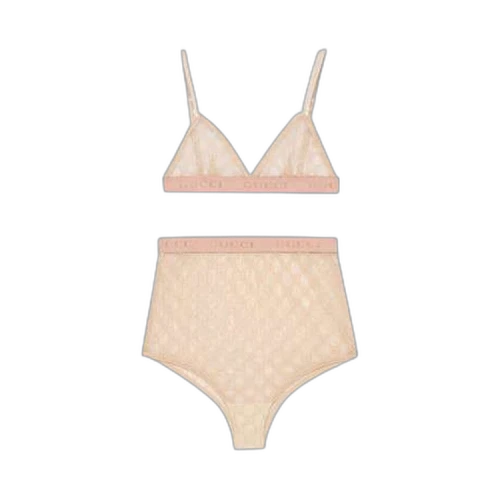 Gucci Tulle GG Embroidery Lingerie 'Ivory'