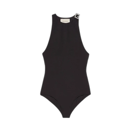 Gucci Swimsuit With Crystal Square G 'Black'