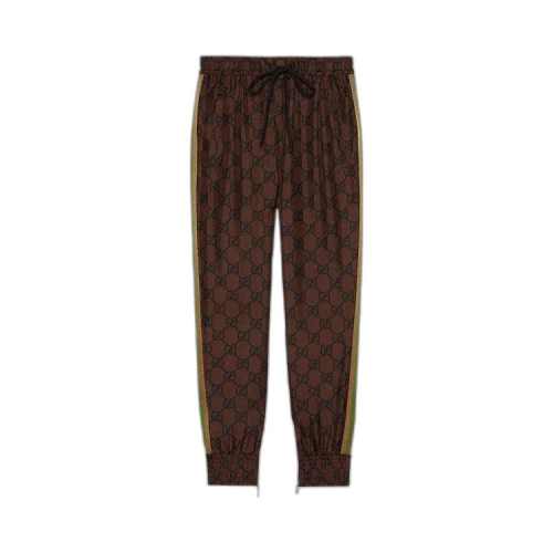 Gucci GG Supreme Print Silk Pant 'Brown/Black'