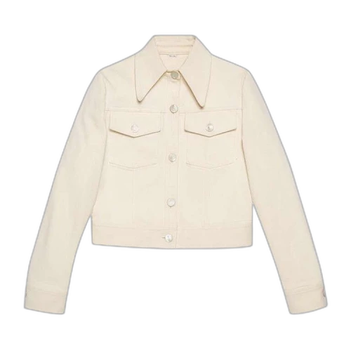 Gucci Washed Cotton Jacket With Label 'Ivory'