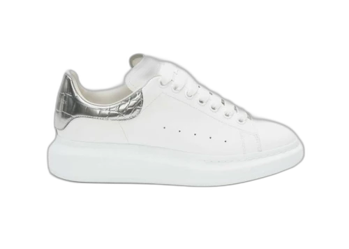 Alexander McQueen Oversized White Silver Croco