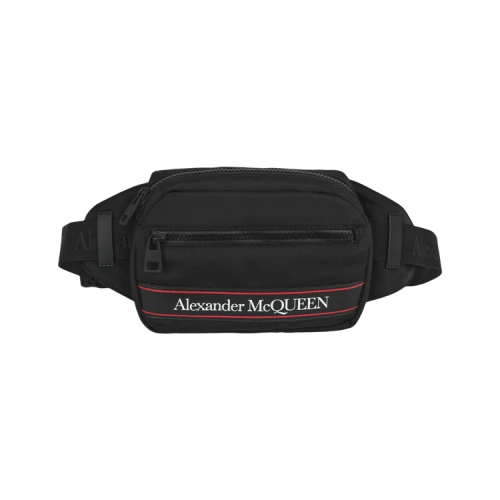 Alexander McQueen Selvedge Logo Tape Bum Bag Black