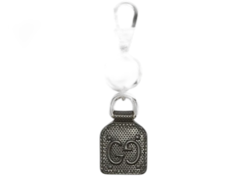 Gucci GG Logo Embossed Keychain Black