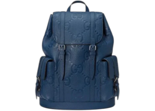 Gucci GG Jumbo Logo 625770 AABZF 4241 Leather Backpack Navy
