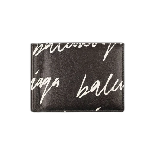 Balenciaga Scribble Calf Leather Cardholder Wallet 'Black'