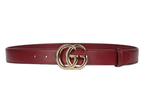 Gucci GG Marmont Thin Belt Rosso Ancora
