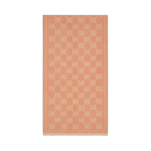 Gucci GG Jacquard Wool Scarf 'Pink/Beige'