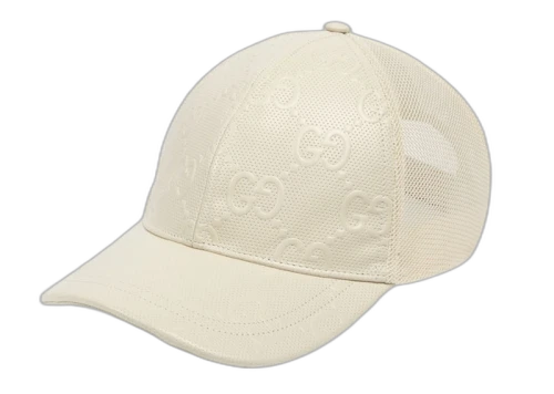 Gucci GG Embossed Baseball Hat White