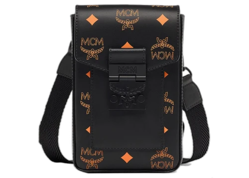 MCM Colorsplash Logo Crossbody Bag Persimmon Orange
