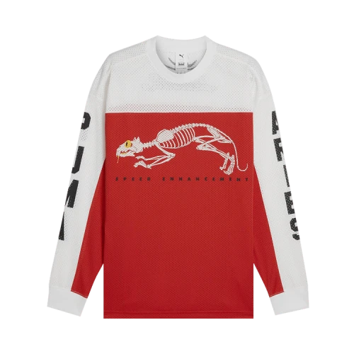 Puma x Aries Mesh Long-Sleeve Tee 'Red'