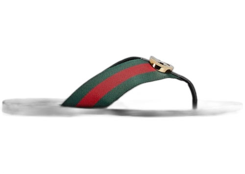 Gucci Web Thong Sandal Black Leather