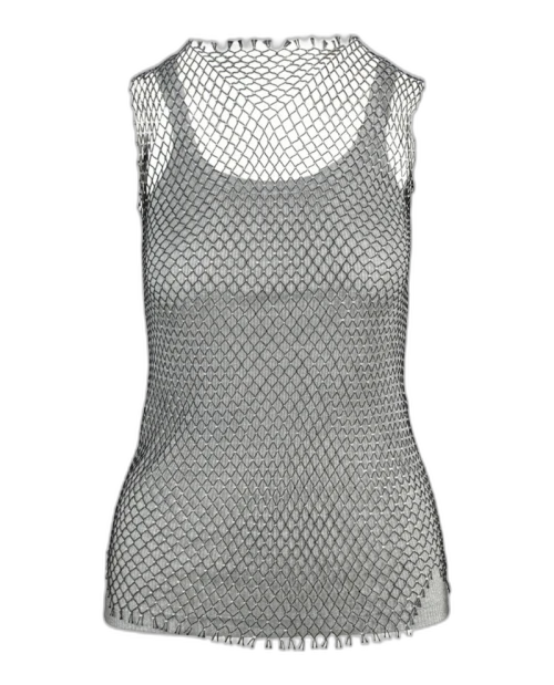 Gucci Crystal Embellished Tank Top Grey