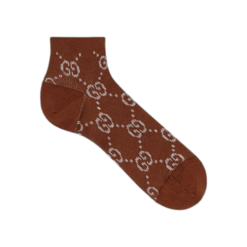 Gucci GG Lamé Socks 'Brown/Light Grey'