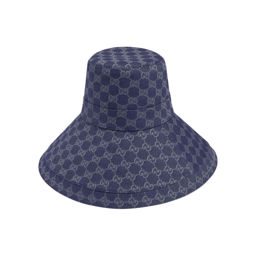 Gucci GG Wide Brim Beach Hat 'Blue/Grey'
