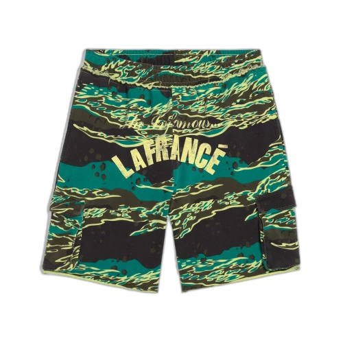 PUMA Basketball Shorts Men's Green Terrain AOP Moderate