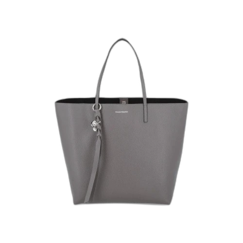Alexander McQueen Large Skull Leather Shopper Graphite