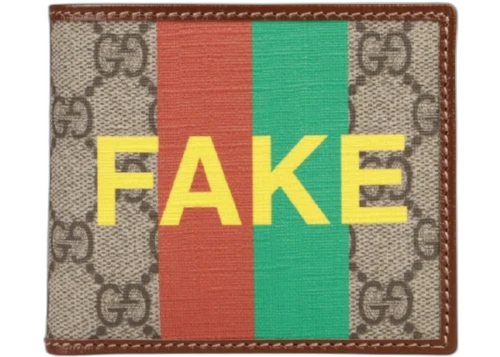 Gucci FAKE' Not Bi-Fold Wallet Brown