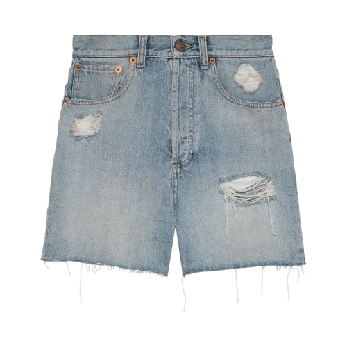 Gucci Eco Washed Organic Denim Shorts 'Light Blue'