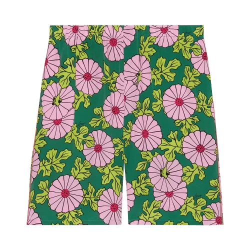 Gucci x Ken Scott Print Silk Shorts 'Pink/Green'