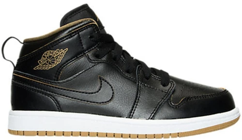 Jordan 1 Mid Black Metallic Gold (PS)