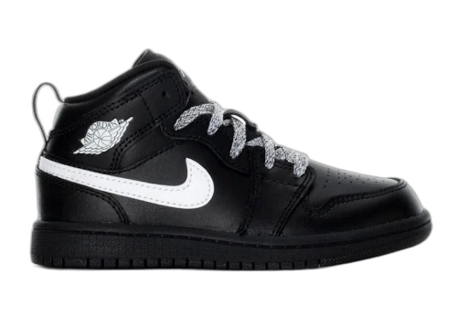 Jordan 1 Mid Black White Speckle (PS)