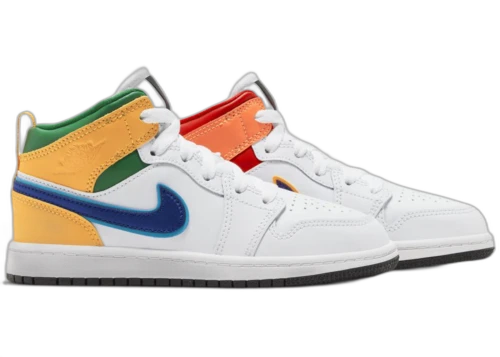 Jordan 1 Mid White Court Purple Teal (PS)