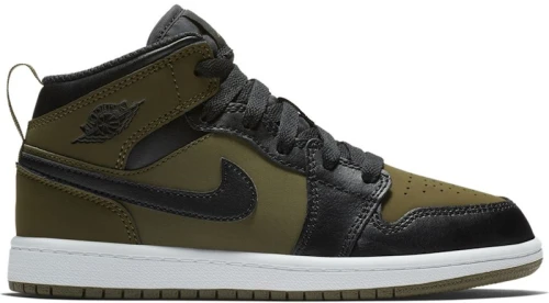 Jordan 1 Mid Olive Canvas (PS)