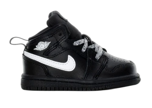 Jordan 1 Mid Black White Speckle (TD)