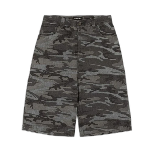 Balenciaga Washed Camo Skater Shorts 'Black'