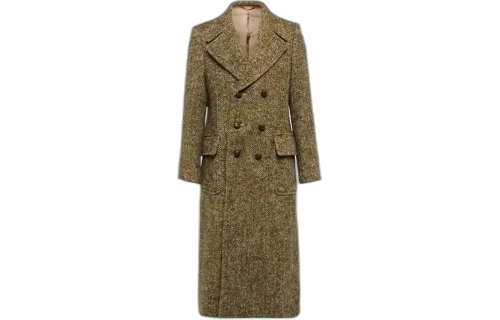 Gucci Double Breasted Wool-Blend Coat Green