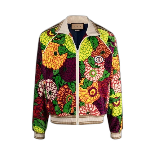 Gucci x Ken Scott Velour Zip Up Jacket 'Pink/Green/Multicolor'