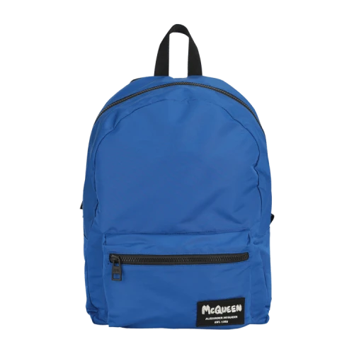 Alexander McQueen Graffiti Metropolitan Backpack Blue Black