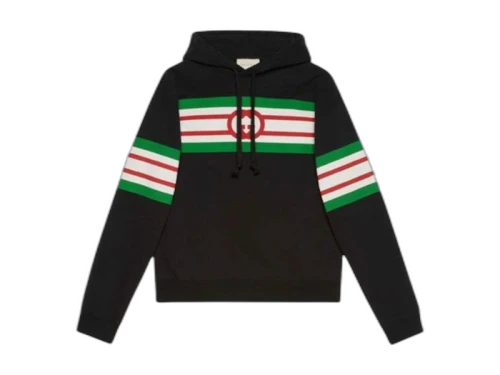 Gucci Interlocking G Print Hoodie Black/Green