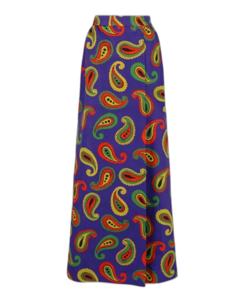 Gucci Paisley Printed Canvas Skirt Multi