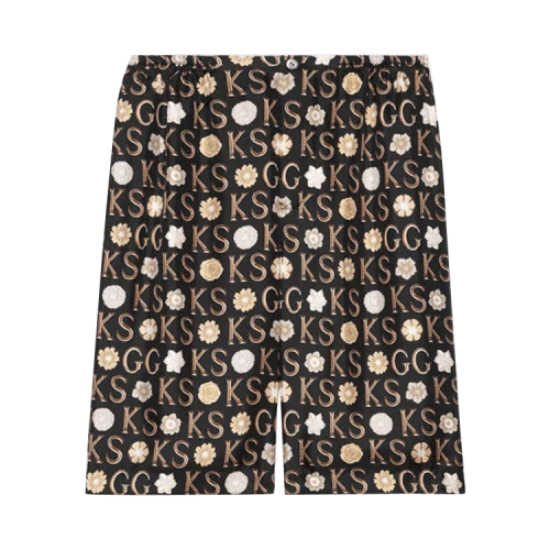 Gucci x Ken Scott Silk Print Shorts 'Black/Ivory/Multicolor'