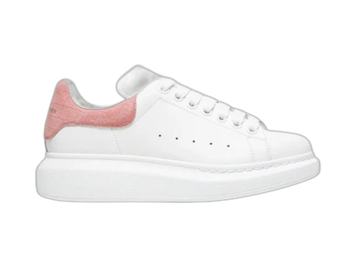 Alexander McQueen Oversized Pink Embossed Suede Croco (Women's)