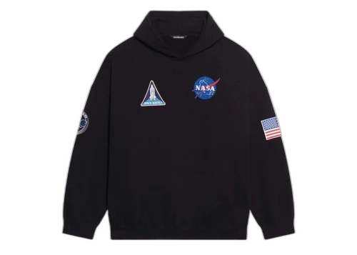 Balenciaga Space Nasa Logo Hoodie Black