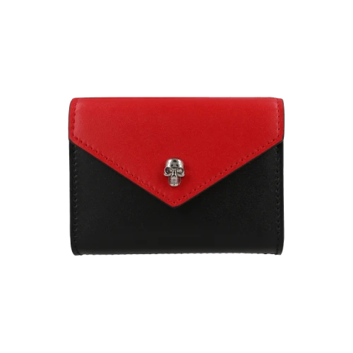 Alexander McQueen Skull Leather Playing Card Holder Black/Red