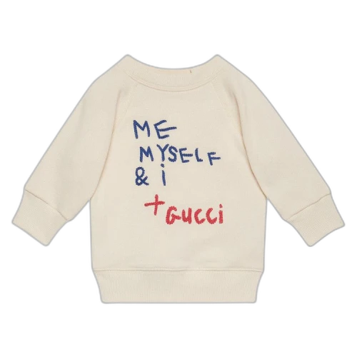 Gucci Kids Me Myself I Crewneck Sweatershirt 'White'