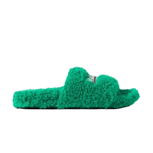 Balenciaga Furry Slides 'Green' (Women's)