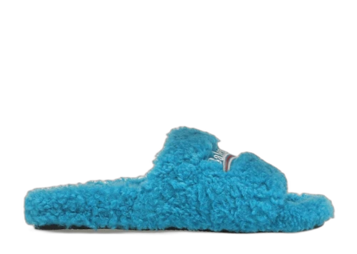 Balenciaga Furry Slide Blue (Women's)