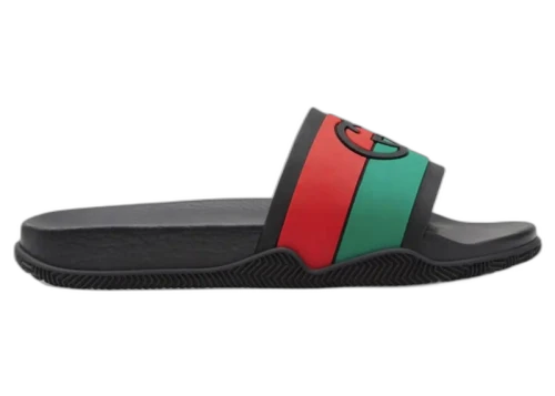 Gucci Slides Interlocking G Black Red Green (Women's)