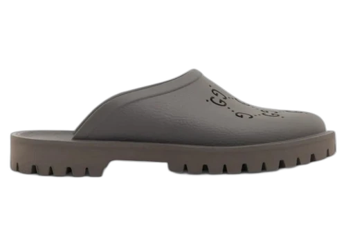 Gucci Slip-on Sandal Cut Out Monogram Grey