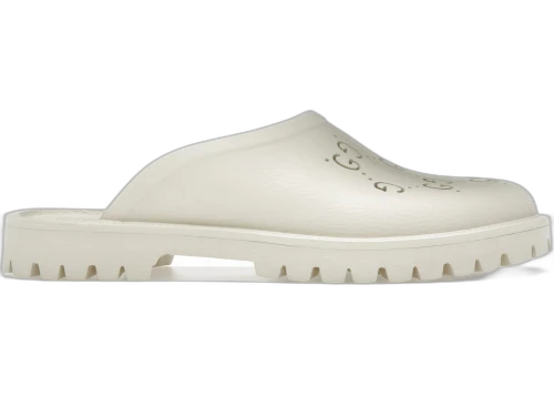 Gucci Slip-on Sandal Cut Out Monogram Mystic White