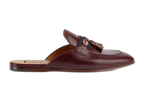 Gucci Interlocking G Web Slippers Bordeaux