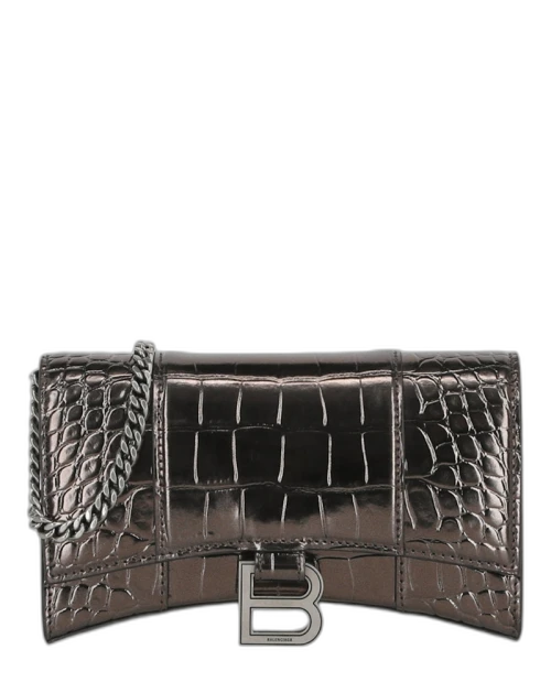 Balenciaga Hourglass Wallet On Chain Bronze