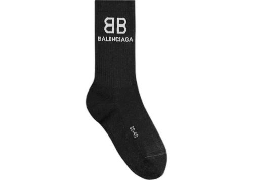 Balenciaga BB Logo Tennis Socks Black/White