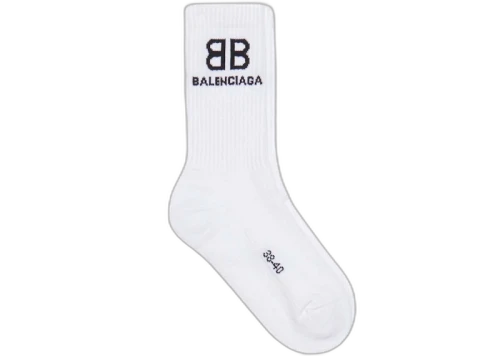 Balenciaga BB Logo Tennis Socks White/Black