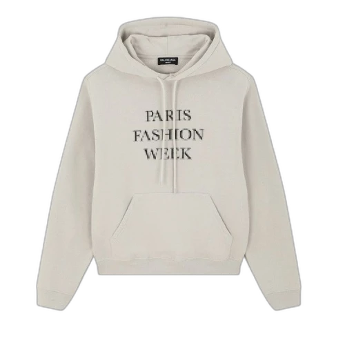 Balenciaga Paris Fashion Week Cropped Hoodie 'Cement Grey/Black'