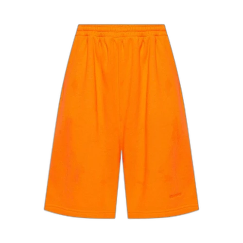 Balenciaga Logo Sweat Shorts 'Fluo Orange'